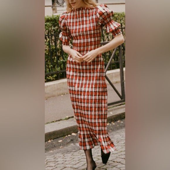 NWT DOEN Raquella Dress Rouge Adaline Plaid Size Small - Picture 1 of 11